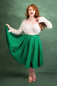 Thumbnail for Full Circle Skirt - Emerald Green - Lady V London