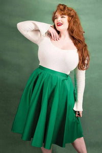 Thumbnail for Full Circle Skirt - Emerald Green Lady Vintage Full Circle Skirt