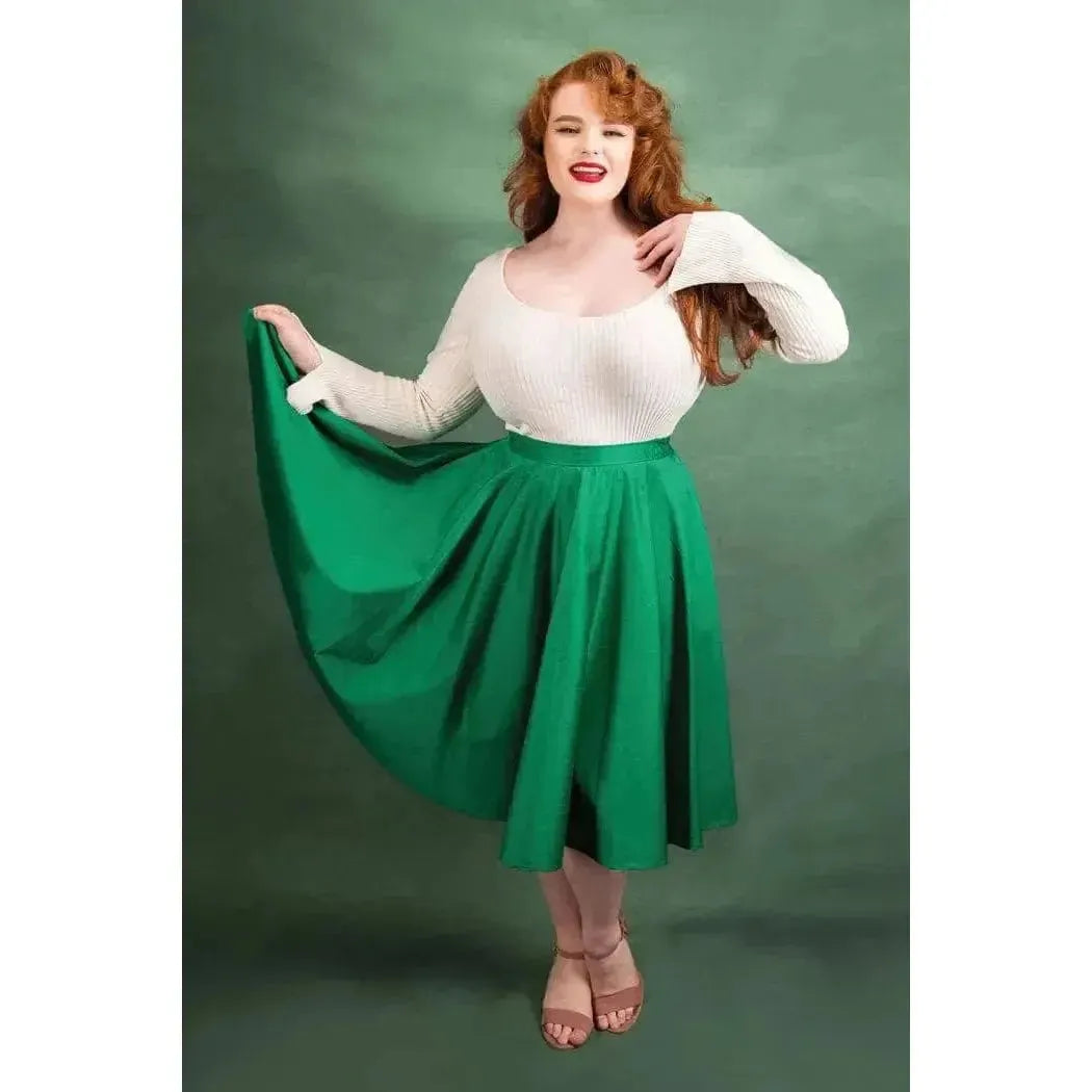 Full Circle Skirt - Emerald Green Lady Vintage Full Circle Skirt