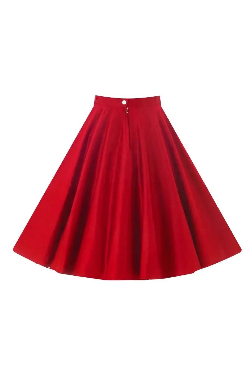 Full Circle Skirt - Summer Red Lady Vintage Full Circle Skirt