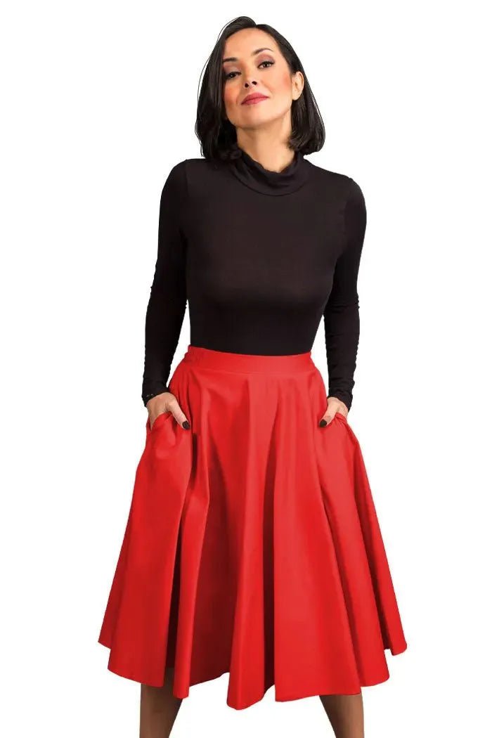 Full Circle Skirt - Summer Red Lady Vintage Full Circle Skirt