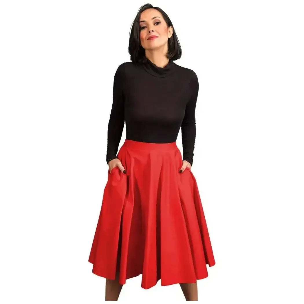 Full Circle Skirt - Summer Red Lady Vintage Full Circle Skirt