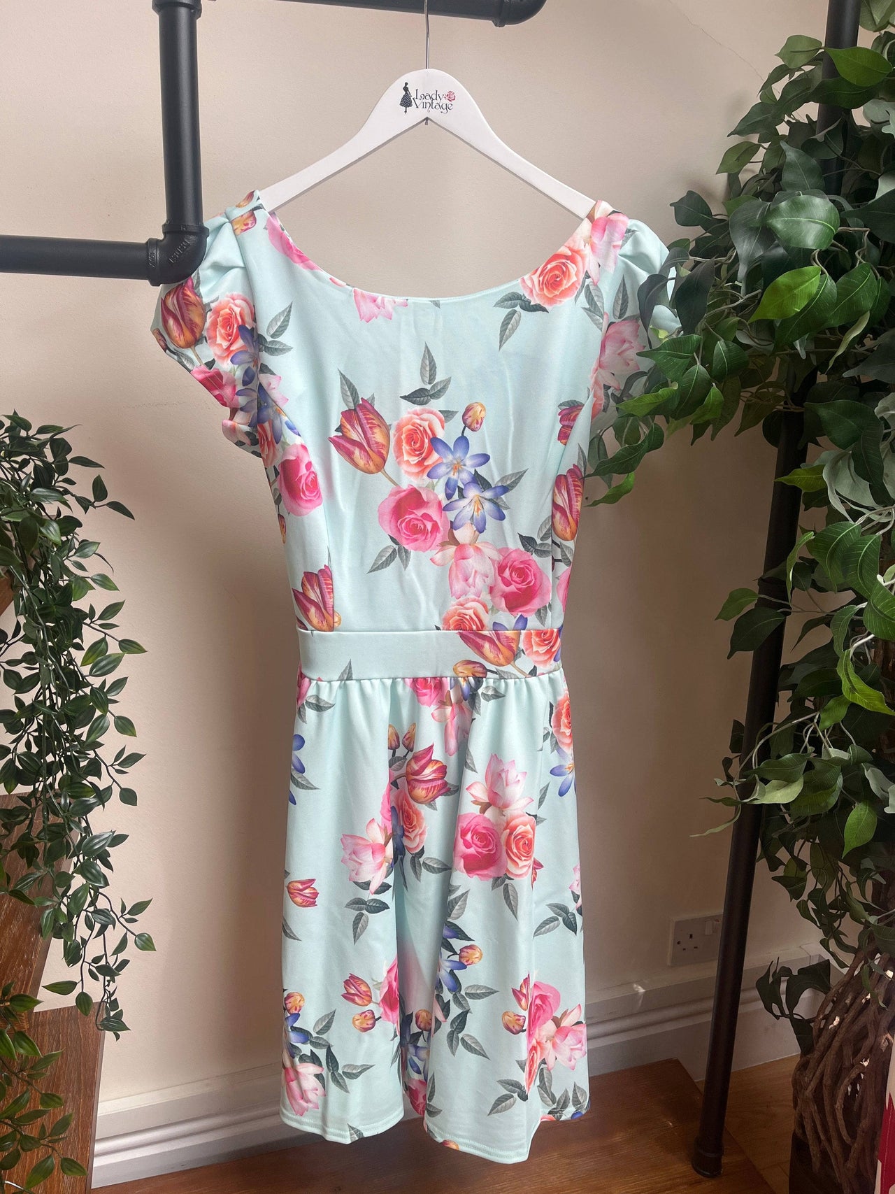 Goldie Dress - Turquoise Spring (18) 18 Lady Vintage London Outlet