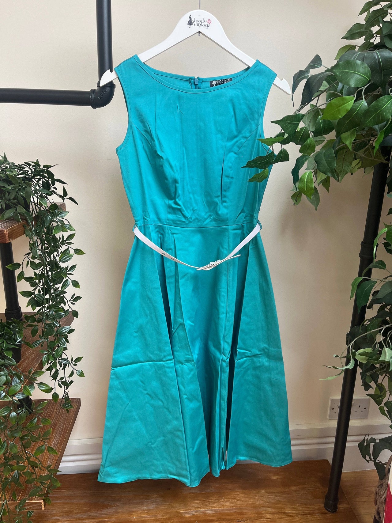 Hepburn Dress - Aquamarine (10) 10 Lady Vintage London Outlet