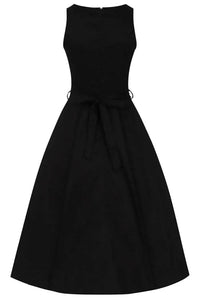 Thumbnail for Hepburn Dress - Black - Lady V London