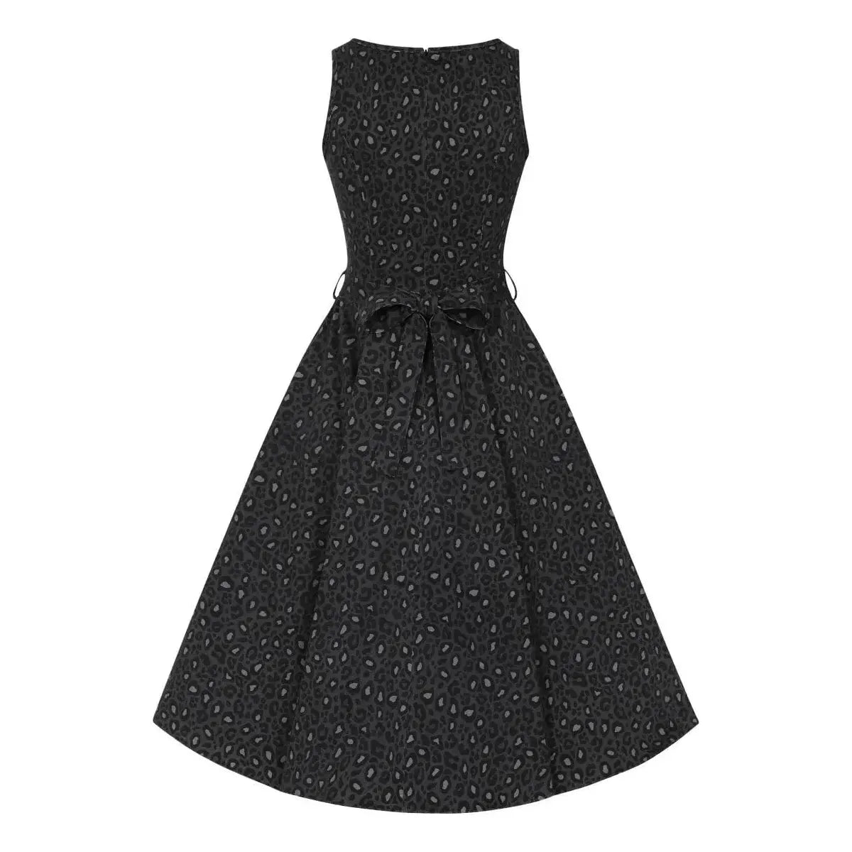 Hepburn Dress - Black Leopard Print Lady Vintage Hepburn Dresses