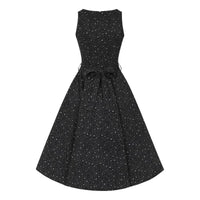 Thumbnail for Hepburn Dress - Black Leopard Print Lady Vintage Hepburn Dresses