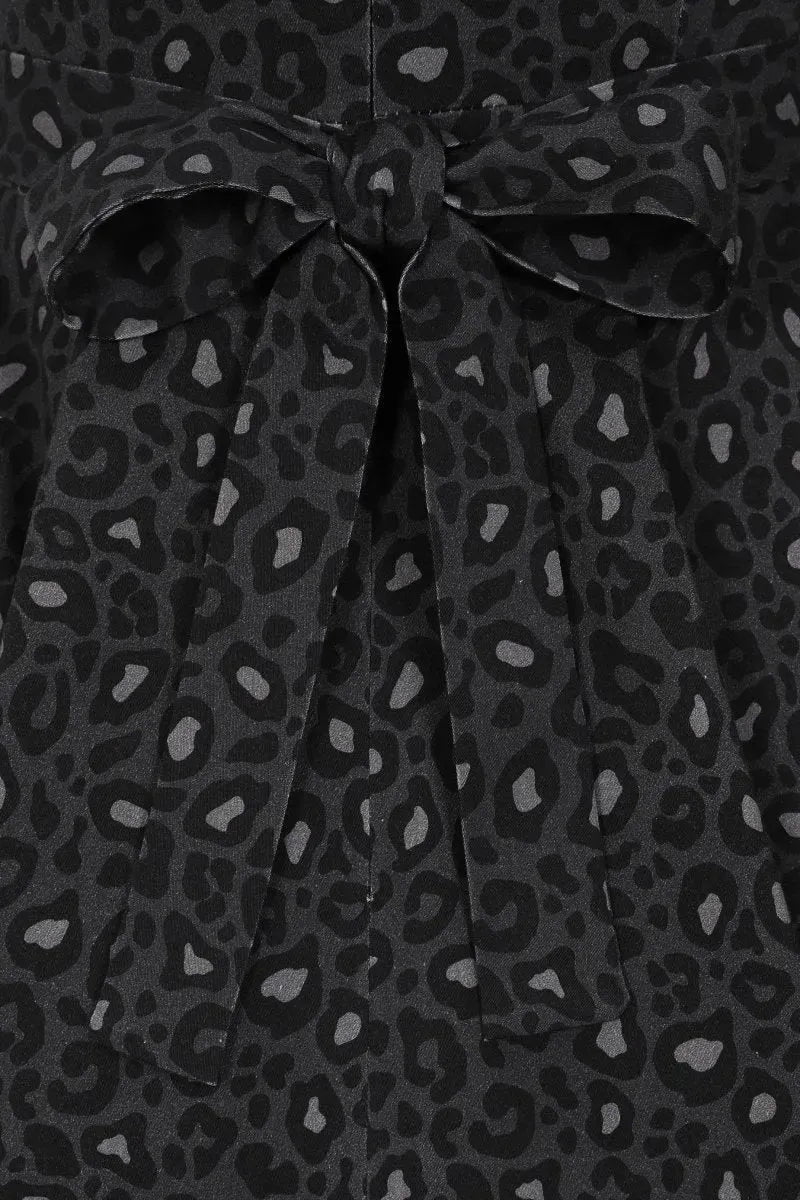 Hepburn Dress - Black Leopard Print Lady Vintage Hepburn Dresses