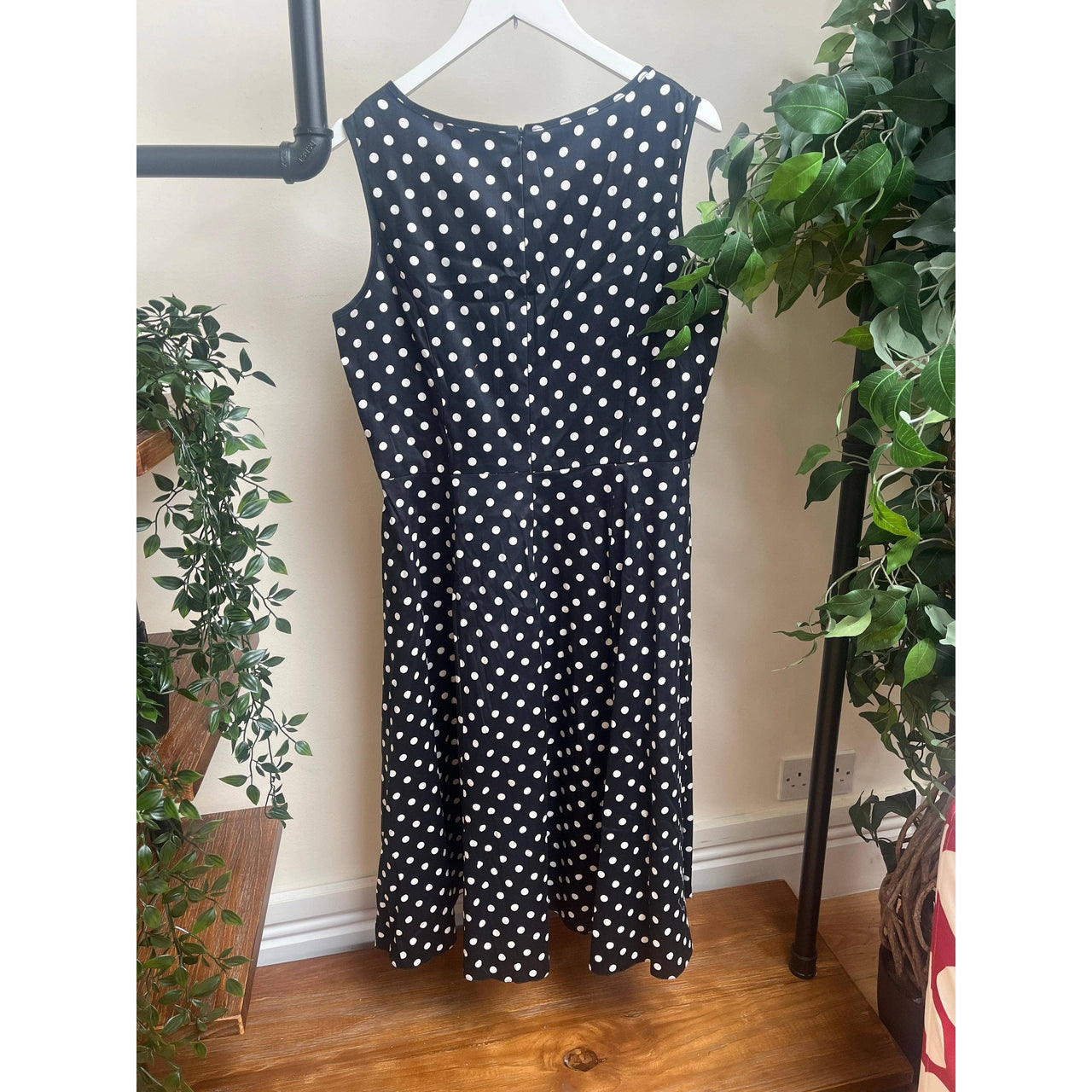 Hepburn Dress - Black Polka (18) 18 Lady Vintage London Outlet