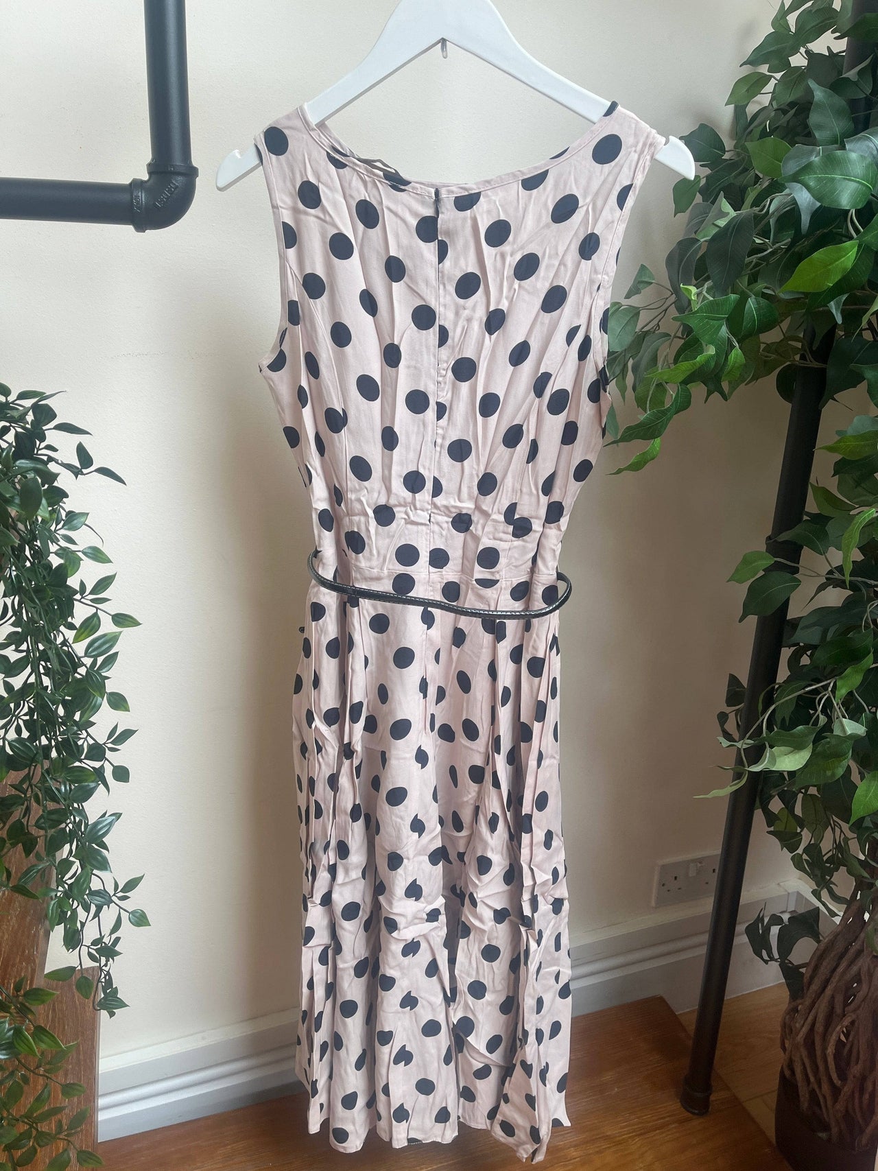 Hepburn Dress - Champagne Polka (14) 14 Lady Vintage London Outlet