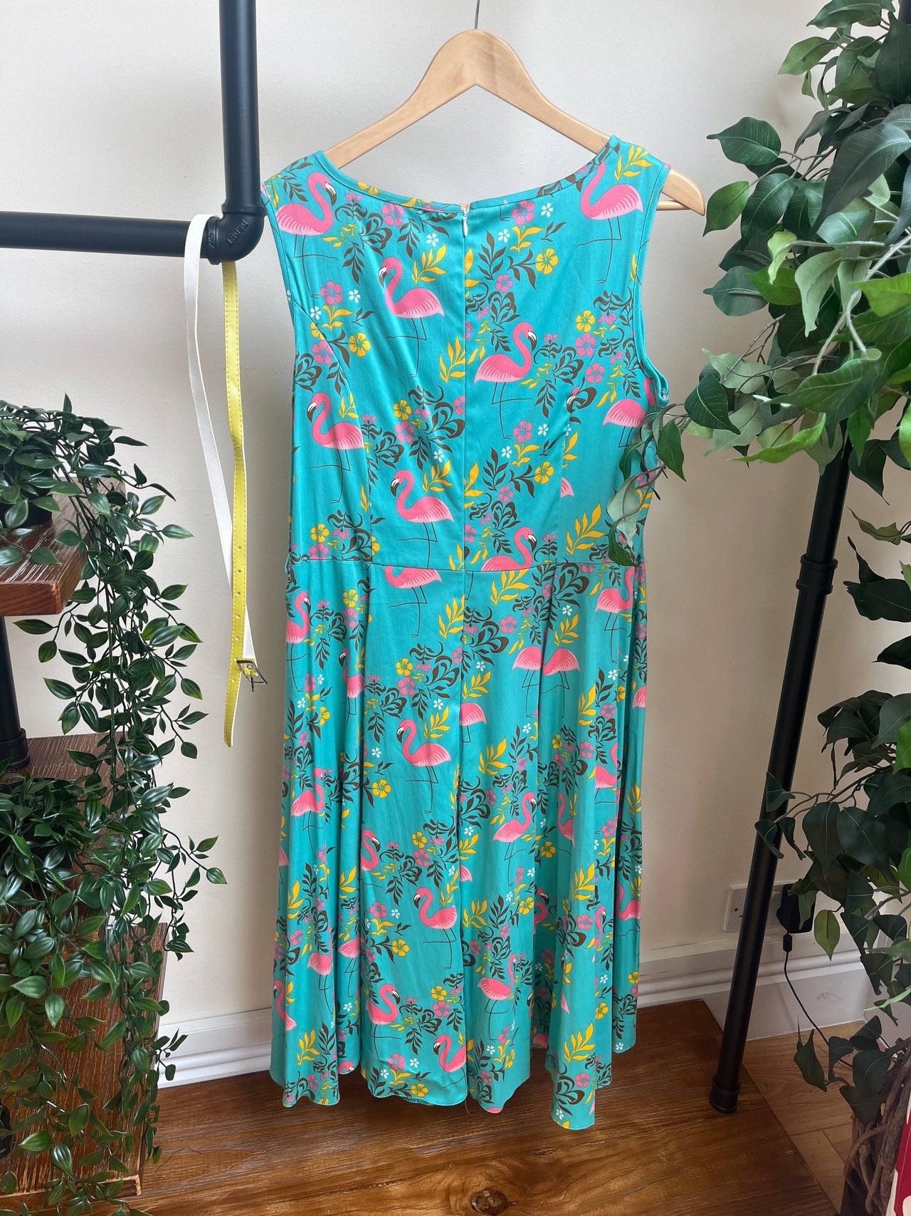 Hepburn Dress - Flamingo Fancy (16) 16 Lady Vintage London Outlet