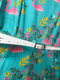Thumbnail for Hepburn Dress - Flamingo Fancy (16) 16 Lady Vintage London Outlet