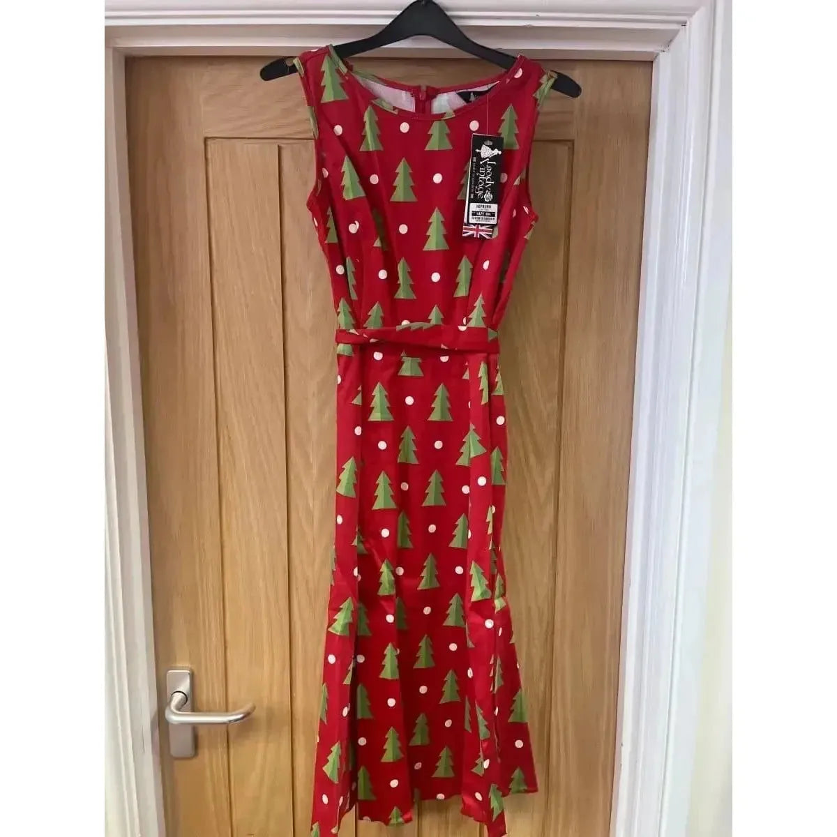 Hepburn Dress - Little Trees (08) 08 Lady Vintage London Outlet