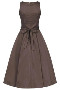 Thumbnail for Hepburn Dress - Mocha Lady Vintage Hepburn Dresses