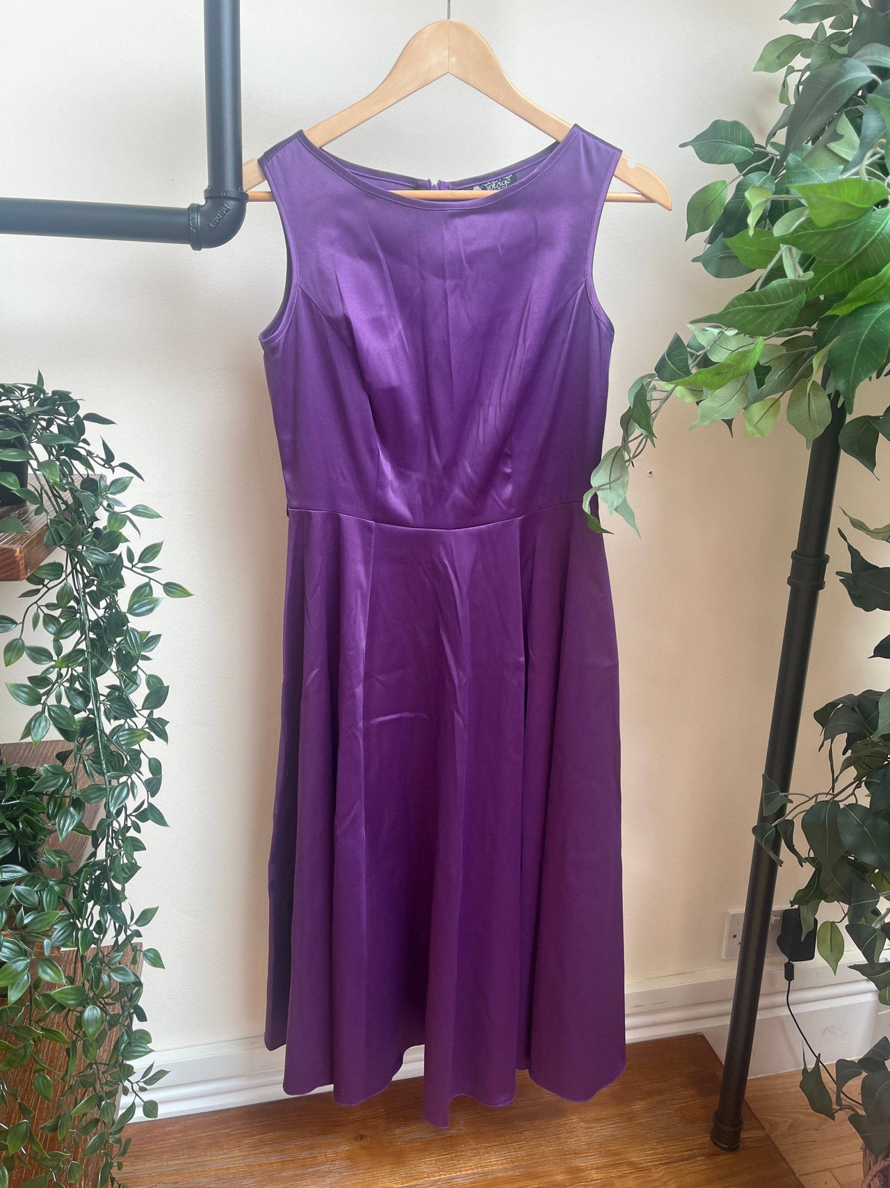 Hepburn Dress - Purple (10) 10 Lady Vintage London Outlet