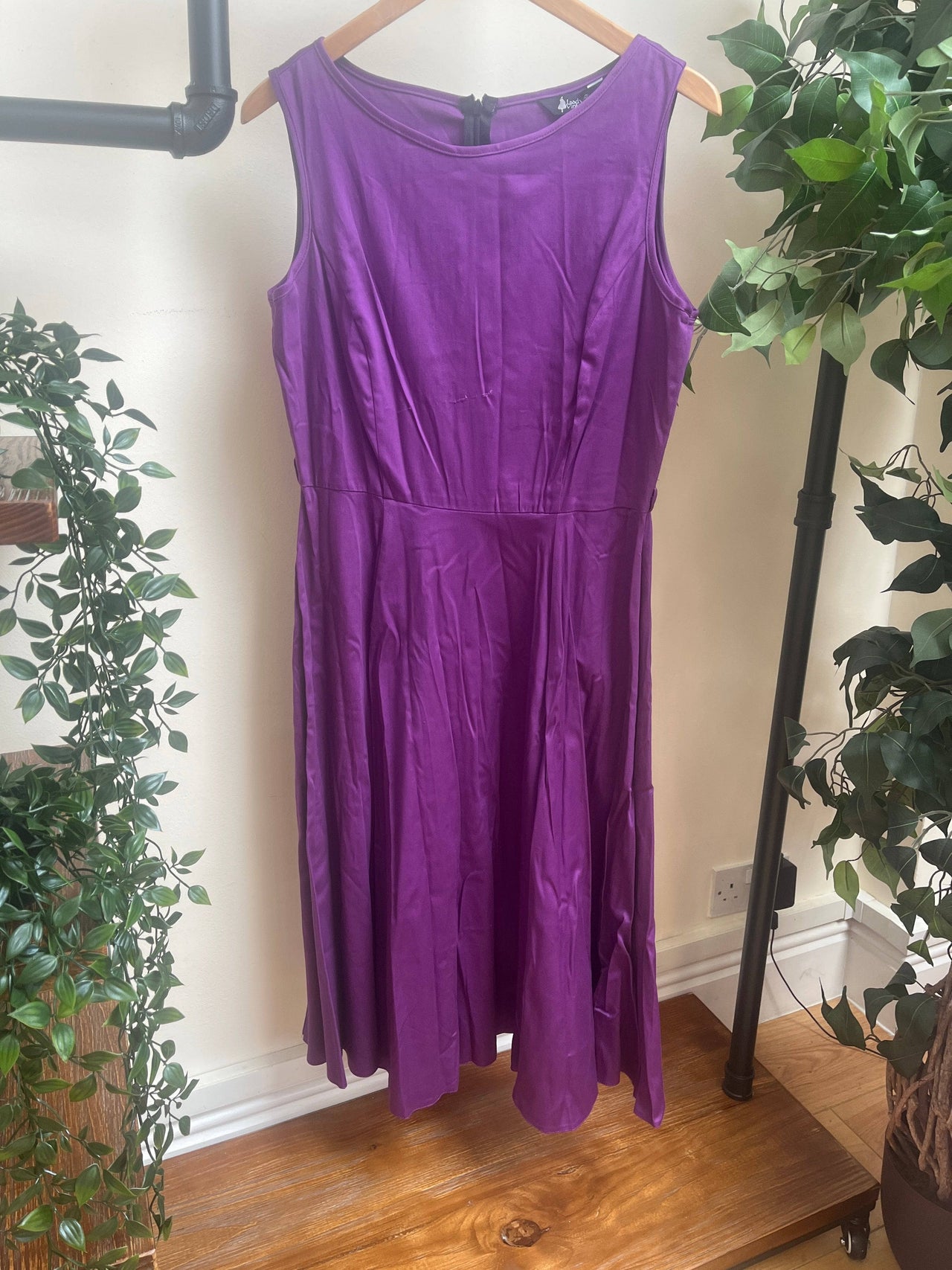 Hepburn Dress - Purple (14) 14 Lady Vintage London Outlet