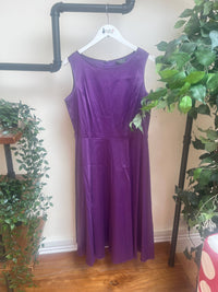 Thumbnail for Hepburn Dress - Purple (14) 14 Lady Vintage London Outlet