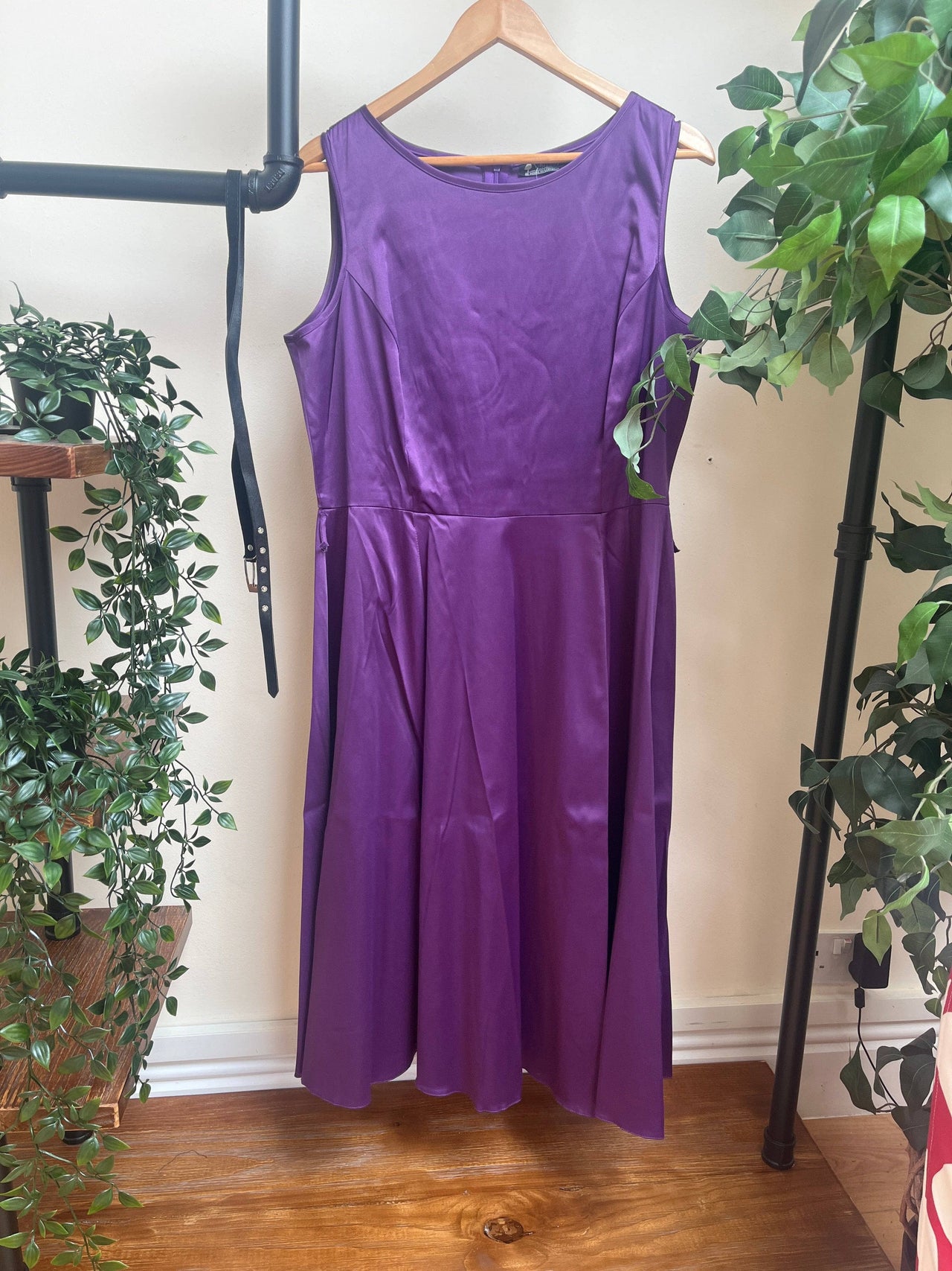 Hepburn Dress - Purple (16) 16 Lady Vintage London Outlet