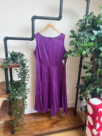 Thumbnail for Hepburn Dress - Purple (18) 18 Lady Vintage London Outlet