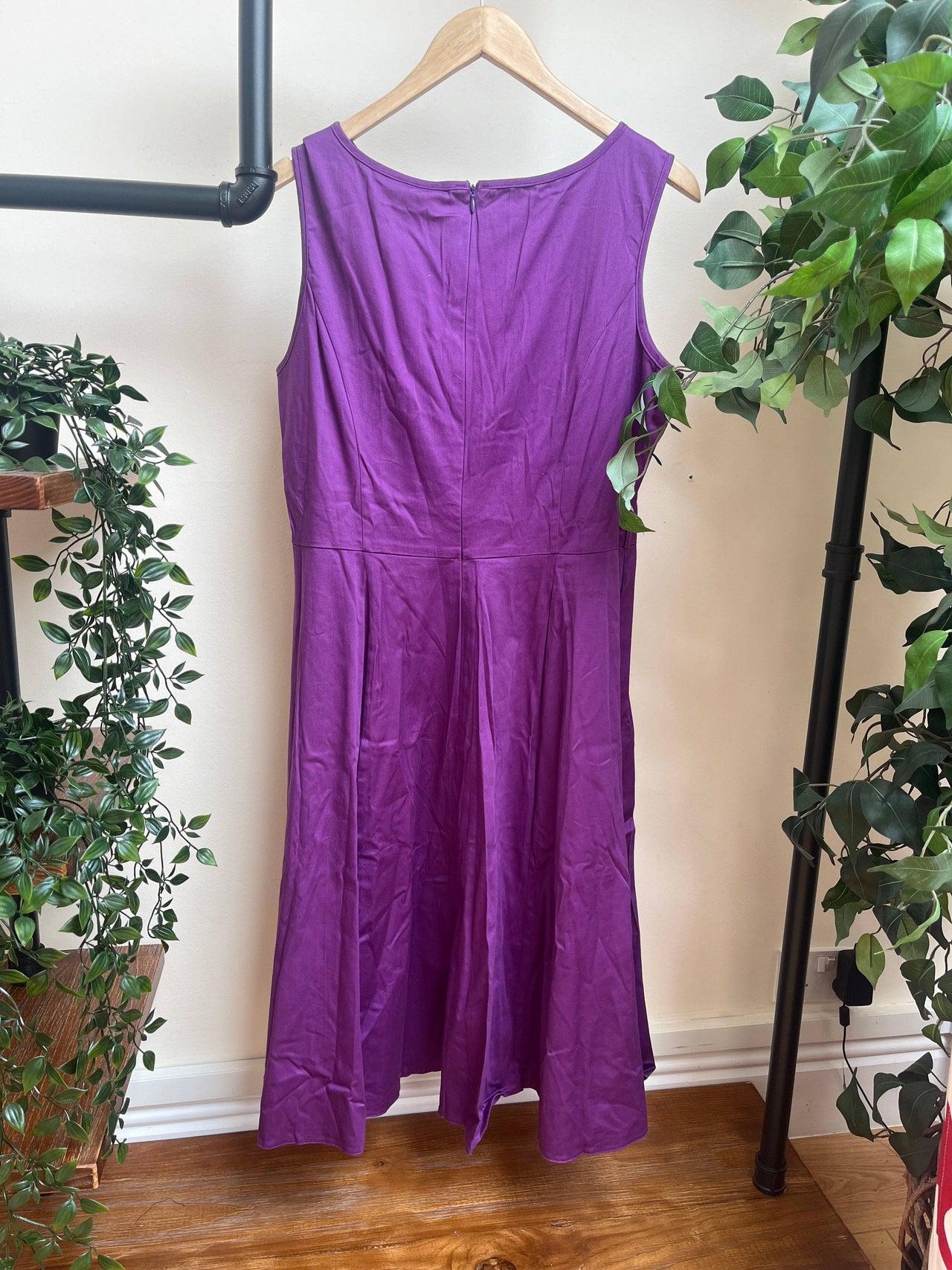 Hepburn Dress - Purple (18) 18 Lady Vintage London Outlet