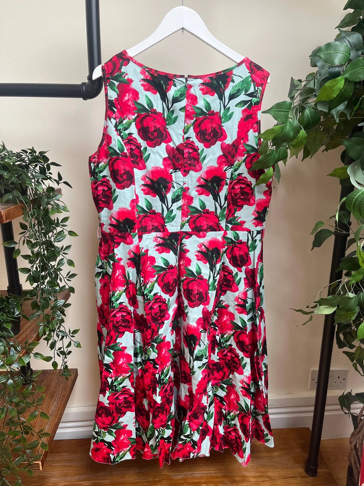 Hepburn Dress - Red Red Rose (20) 20 Lady Vintage London Outlet