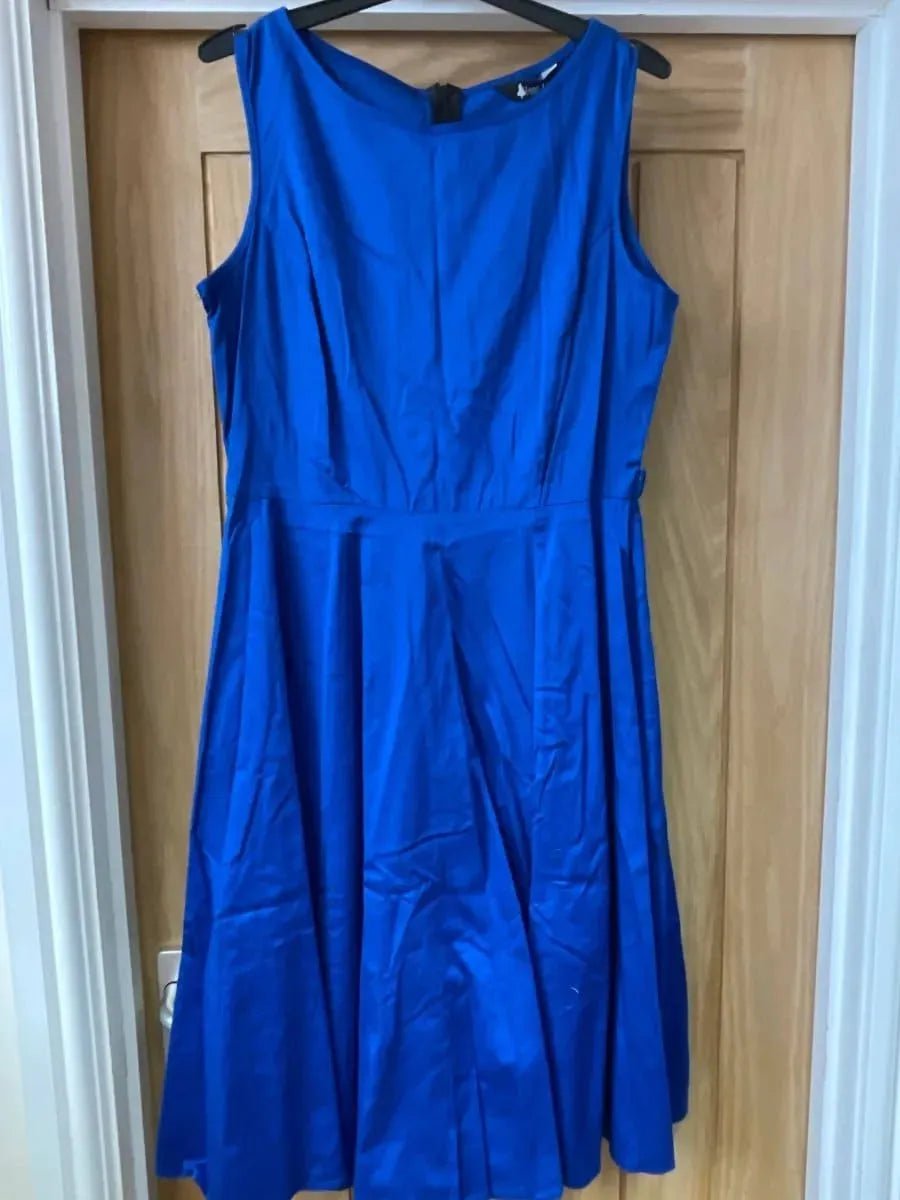 Hepburn Dress - Royal Blue (16) 16 Lady Vintage London Outlet