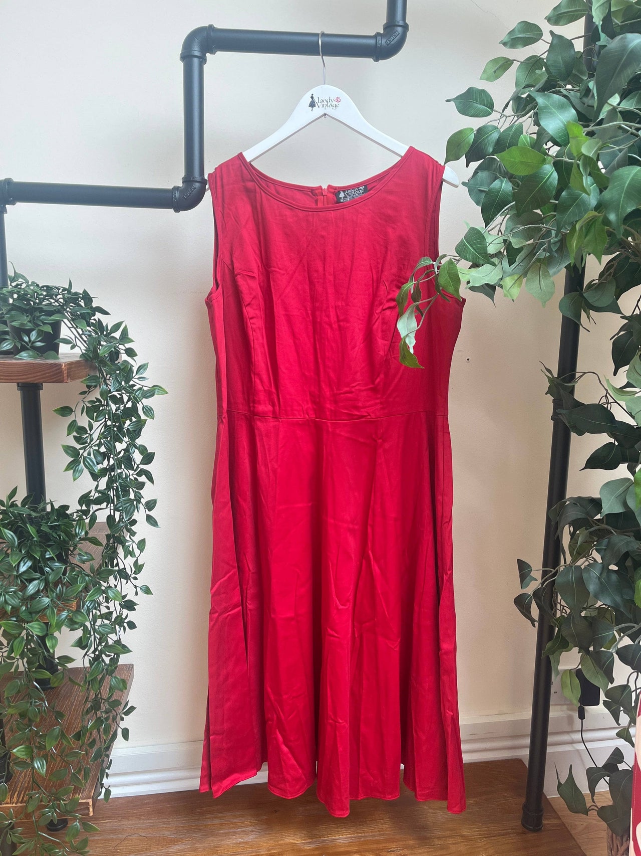 Hepburn Dress - Ruby Red (20) 20 Lady Vintage London Outlet