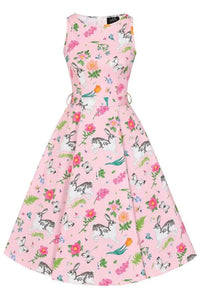 Thumbnail for Hepburn Dress - Spring Rabbit Lady Vintage Hepburn Dresses