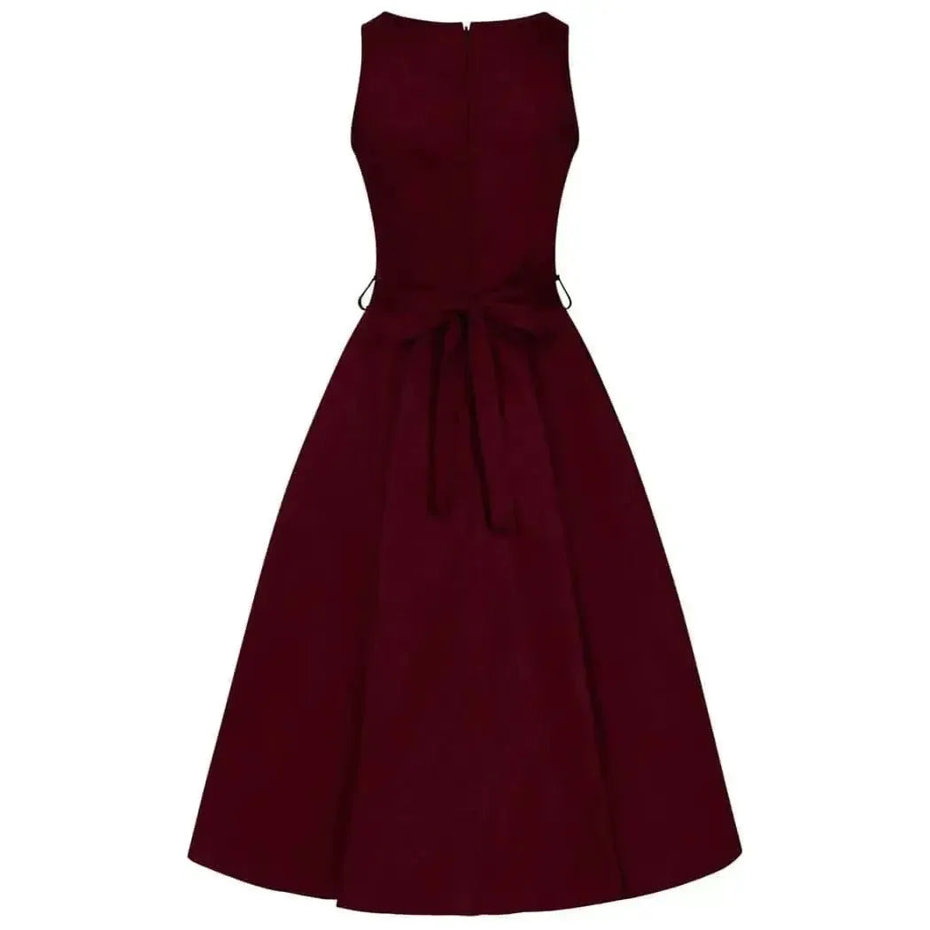 Hepburn Dress - Wine Lady Vintage Hepburn Dresses