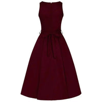 Thumbnail for Hepburn Dress - Wine Lady Vintage Hepburn Dresses