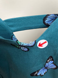 Thumbnail for Iris Dress - Teal Butterflies (10) 10 Lady Vintage London Outlet