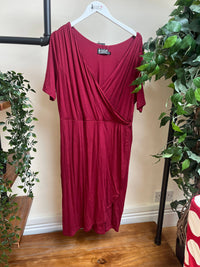 Thumbnail for Jersey Sarong Dress - Maroon (18) 18 Lady Vintage London Outlet