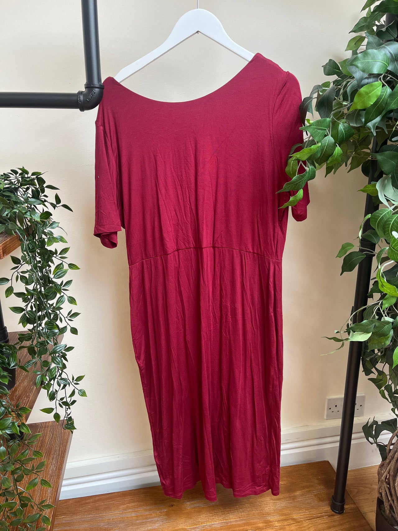 Jersey Sarong Dress - Maroon (18) 18 Lady Vintage London Outlet