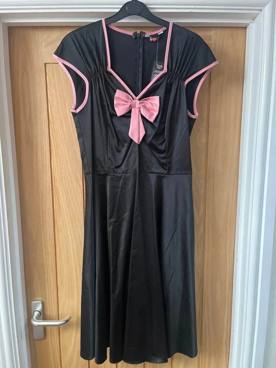Lady V Dress - Black and Pink (14) 14 Lady Vintage London Outlet