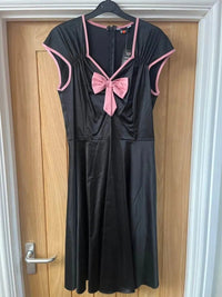 Thumbnail for Lady V Dress - Black and Pink (14) 14 Lady Vintage London Outlet