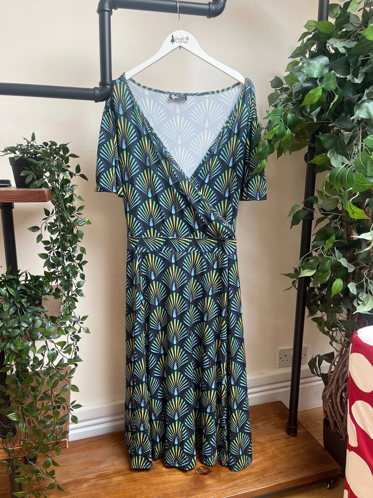 Lady V Dress - Peacock (30/32) 30/32 Lady Vintage London Outlet