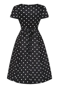 Thumbnail for Lyra Dress - Black Polka Dot Lady Vintage Lyra Dresses