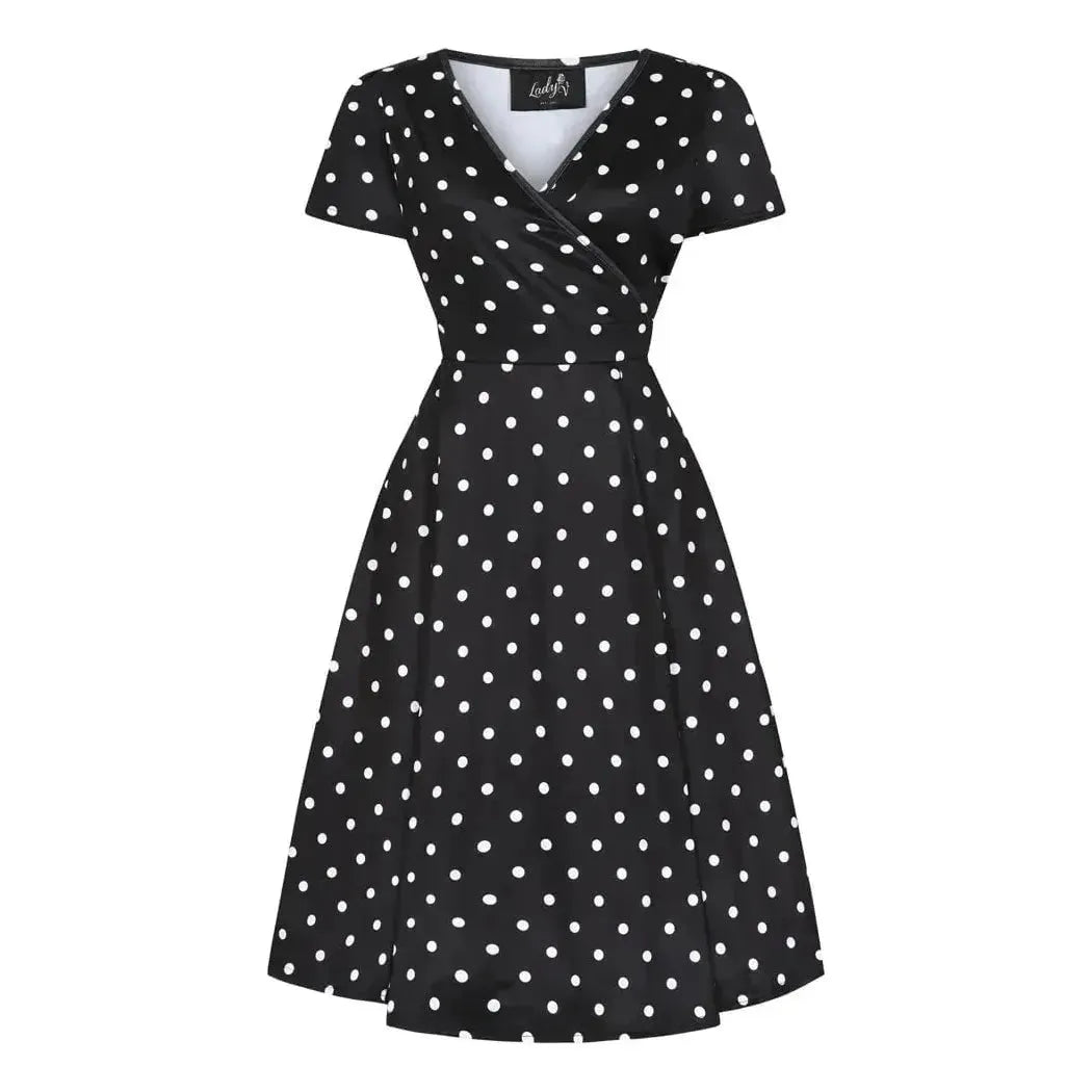 Lyra Dress Black Polka Dot