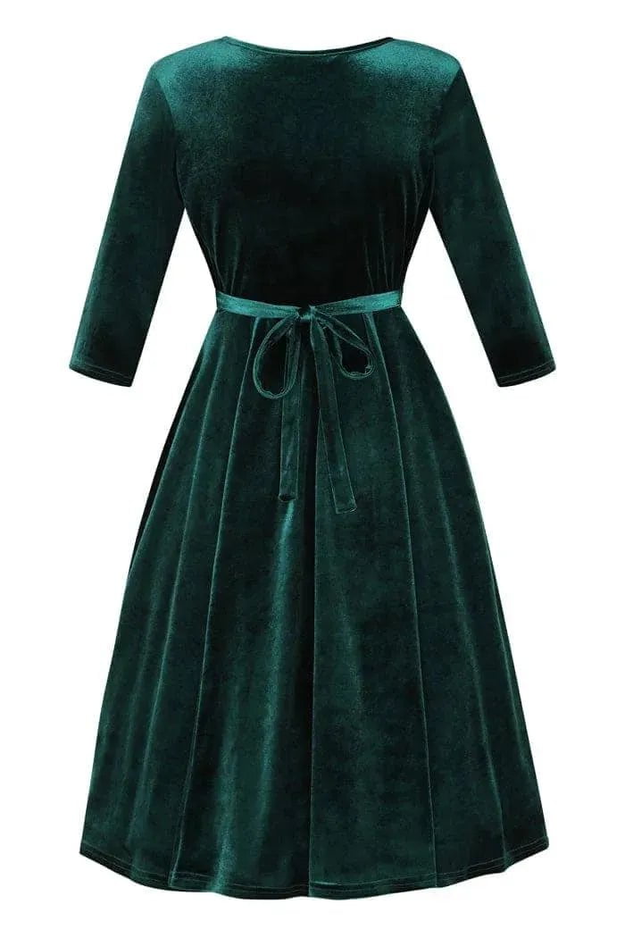 Lyra Dress - Emerald Velvet Lady Vintage Lyra Dresses