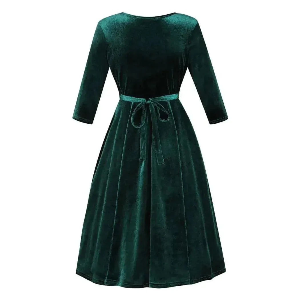 Lyra Dress - Emerald Velvet Lady Vintage Lyra Dresses