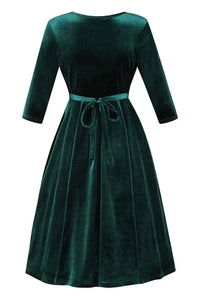 Thumbnail for Lyra Dress - Emerald Velvet Lady Vintage Lyra Dresses