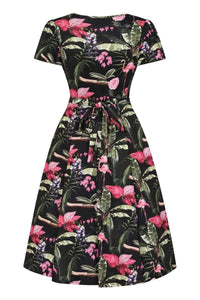 Thumbnail for Lyra Dress - Flamingo Palm Lady Vintage Lyra Dresses