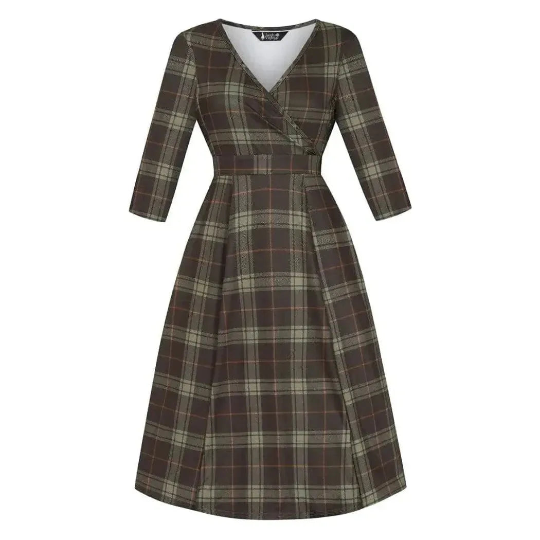 Lyra Dress - Green Tartan Lady Vintage Lyra Dresses