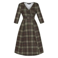 Thumbnail for Lyra Dress - Green Tartan Lady Vintage Lyra Dresses