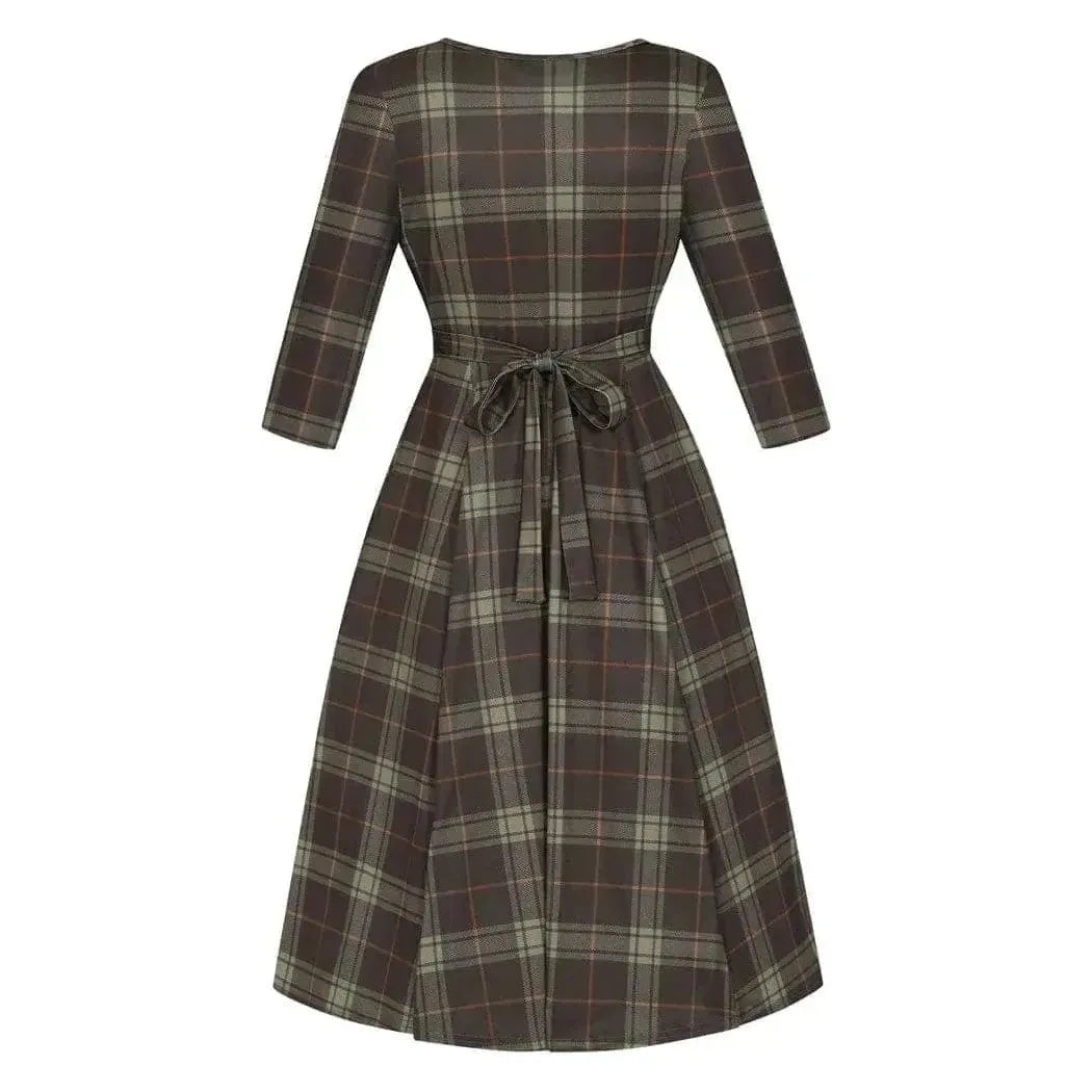 Lyra Dress - Green Tartan Lady Vintage Lyra Dresses