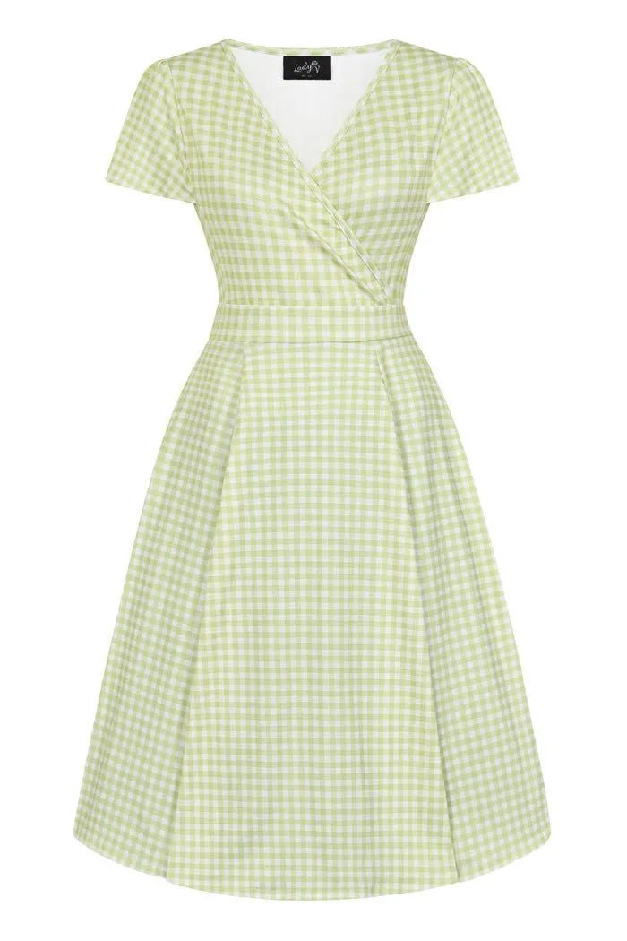 Lyra Dress - Lime Gingham Lady Vintage Lyra Dresses
