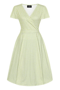 Thumbnail for Lyra Dress - Lime Gingham Lady Vintage Lyra Dresses