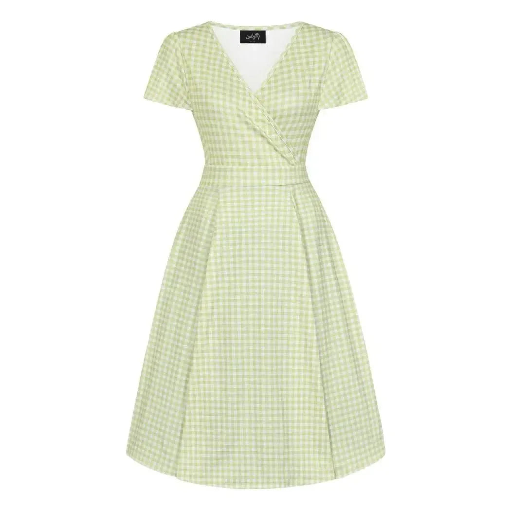 Lyra Dress - Lime Gingham Lady Vintage Lyra Dresses