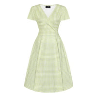 Thumbnail for Lyra Dress - Lime Gingham Lady Vintage Lyra Dresses