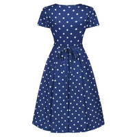 Thumbnail for Lyra Dress - Navy Polka Lady Vintage Lyra Dresses